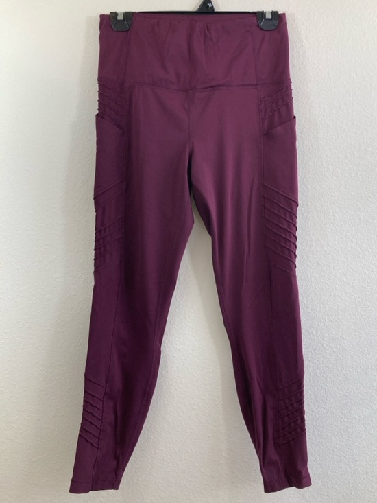 Member's Mark Pants - Member’s Mark Everyday Moto Ankle Leggings Size M Cinnamon Cherry Pockets